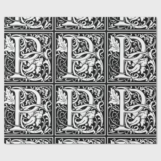 Brief P Middeleeuws Monogram Art Nouveau Cadeaupapier (Vlak)
