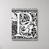 Brief P Middeleeuws Monogram Art Nouveau Canvas Afdruk (Voorkant)