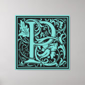 Brief P Middeleeuws Monogram Art Nouveau Canvas Afdruk (Voorkant)