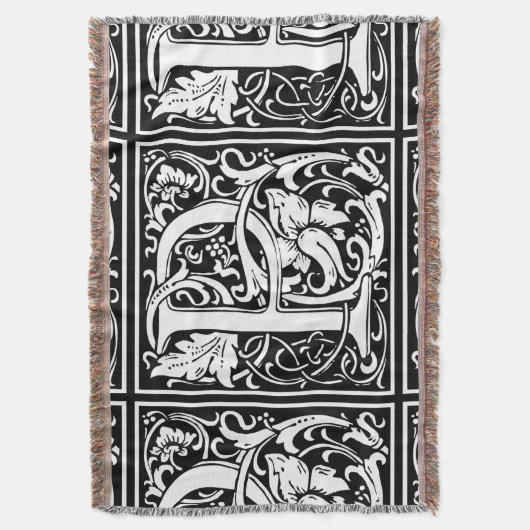 Brief P Middeleeuws Monogram Art Nouveau Deken (Voorkant Verticaal)