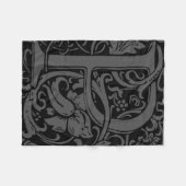 Brief P Middeleeuws Monogram Art Nouveau Fleece Deken (Voorkant (Horizontaal))