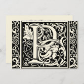 Brief P Middeleeuws Monogram Art Nouveau Kaart (Voorkant / Achterkant)