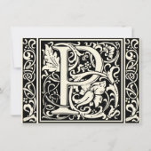 Brief P Middeleeuws Monogram Art Nouveau Kaart (Voorkant)