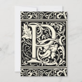 Brief P Middeleeuws Monogram Art Nouveau Kaart (Voorkant)