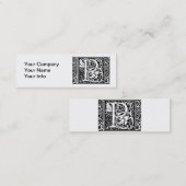Brief P Middeleeuws Monogram Art Nouveau Mini Visitekaartje (Voorkant / Achterkant)