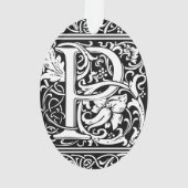 Brief P Middeleeuws Monogram Art Nouveau Ornament (achterkant)