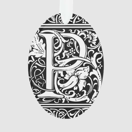 Brief P Middeleeuws Monogram Art Nouveau Ornament (achterkant)