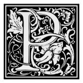 Brief P Middeleeuws Monogram Art Nouveau Perfect Poster (Voorkant)
