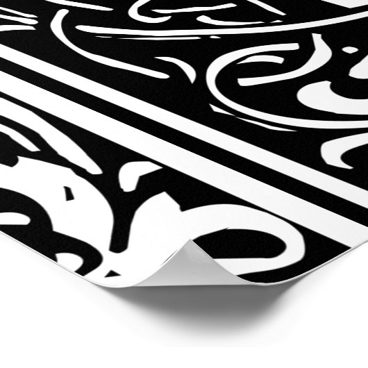 Brief P Middeleeuws Monogram Art Nouveau Poster (Hoek)