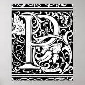 Brief P Middeleeuws Monogram Art Nouveau Poster (Voorkant)
