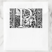 Brief P Middeleeuws Monogram Art Nouveau Rechthoekige Sticker (Tas)