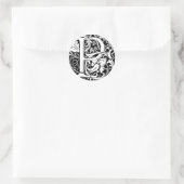 Brief P Middeleeuws Monogram Art Nouveau Ronde Sticker (Tas)