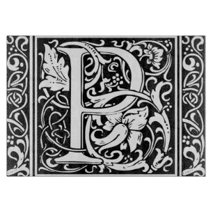 Brief P Middeleeuws Monogram Art Nouveau Snijplank