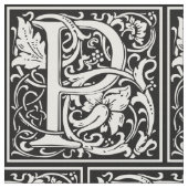 Brief P Middeleeuws Monogram Art Nouveau Stof (Close Up)