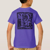 Brief P Middeleeuws Monogram Art Nouveau T-shirt (Achterkant)