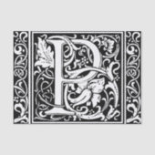 Brief P Middeleeuws Monogram Art Nouveau Tissuepapier (Voorkant)
