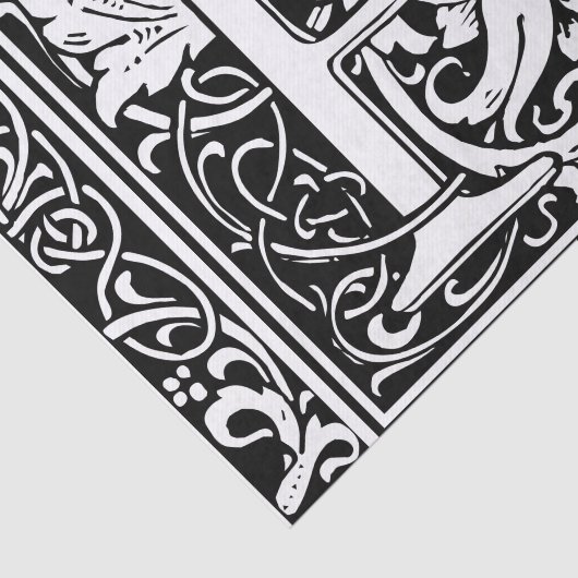 Brief P Middeleeuws Monogram Art Nouveau Tissuepapier (Detail)
