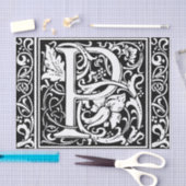 Brief P Middeleeuws Monogram Art Nouveau Tissuepapier (Craft)