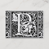 Brief P Middeleeuws Monogram Art Nouveau Visitekaartje (Achterkant)