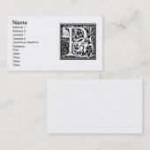 Brief P Middeleeuws Monogram Art Nouveau Visitekaartje (Voorkant / Achterkant)