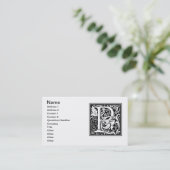 Brief P Middeleeuws Monogram Art Nouveau Visitekaartje (Staand voorkant)