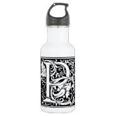 Brief P Middeleeuws Monogram Art Nouveau Waterfles (Voorkant)