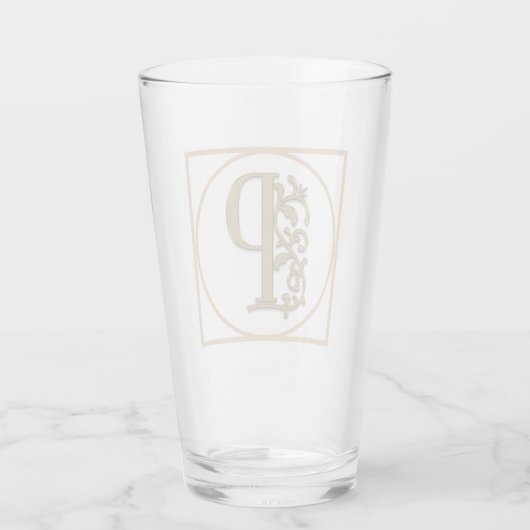 BRIEF P MONOGRAM Beauful Wedding New Home Gift Glas (Achterkant)