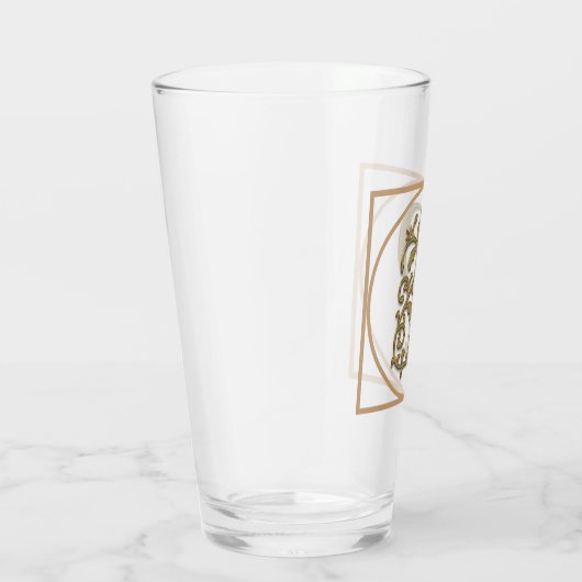 BRIEF P MONOGRAM Beauful Wedding New Home Gift Glas (Rechts)