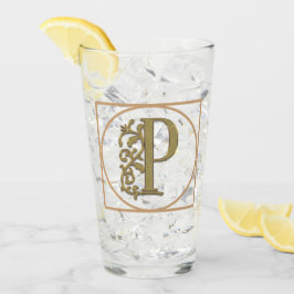 BRIEF P MONOGRAM Beauful Wedding New Home Gift Glas