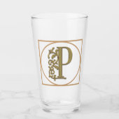BRIEF P MONOGRAM Beauful Wedding New Home Gift Glas (Voorkant)