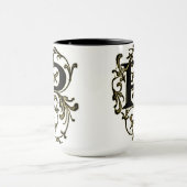 Brief "P", verpakt in gouden wijnstokken - Mok (Midden)