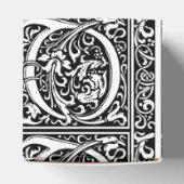 Brief Q Middeleeuws Monogram Art Nouveau Bedankdoosjes (Bovenkant)