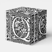 Brief Q Middeleeuws Monogram Art Nouveau Bedankdoosjes (Achterkant)