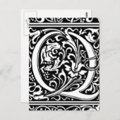 Brief Q Middeleeuws Monogram Art Nouveau Briefkaart (Voorkant / Achterkant)