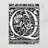 Brief Q Middeleeuws Monogram Art Nouveau Briefkaart (Voorkant)