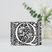 Brief Q Middeleeuws Monogram Art Nouveau Briefkaart (Staand voorkant)