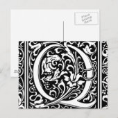 Brief Q Middeleeuws Monogram Art Nouveau Briefkaart (Voorkant / Achterkant)