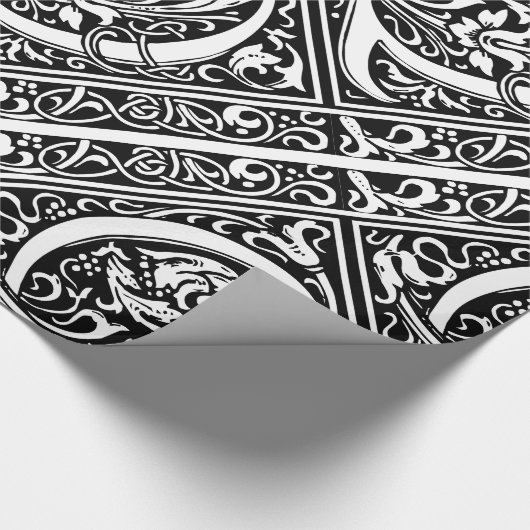 Brief Q Middeleeuws Monogram Art Nouveau Cadeaupapier (Hoek)