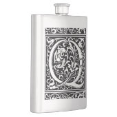 Brief Q Middeleeuws Monogram Art Nouveau Heupfles (Rechts)