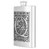 Brief Q Middeleeuws Monogram Art Nouveau Heupfles (Links)