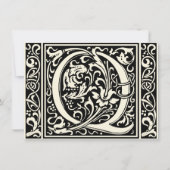 Brief Q Middeleeuws Monogram Art Nouveau Kaart (Voorkant)