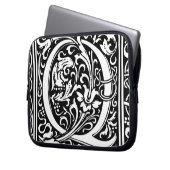 Brief Q Middeleeuws Monogram Art Nouveau Laptop Sleeve (Voorkant Links)