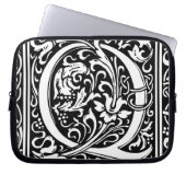 Brief Q Middeleeuws Monogram Art Nouveau Laptop Sleeve (Voorkant)