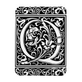 Brief Q Middeleeuws Monogram Art Nouveau Magneet (Verticaal)
