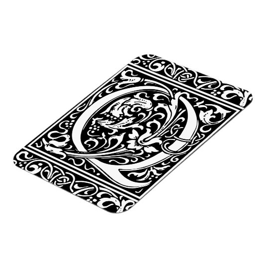 Brief Q Middeleeuws Monogram Art Nouveau Magneet (Linkerzijde)
