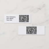 Brief Q Middeleeuws Monogram Art Nouveau Mini Visitekaartje (Voorkant / Achterkant)