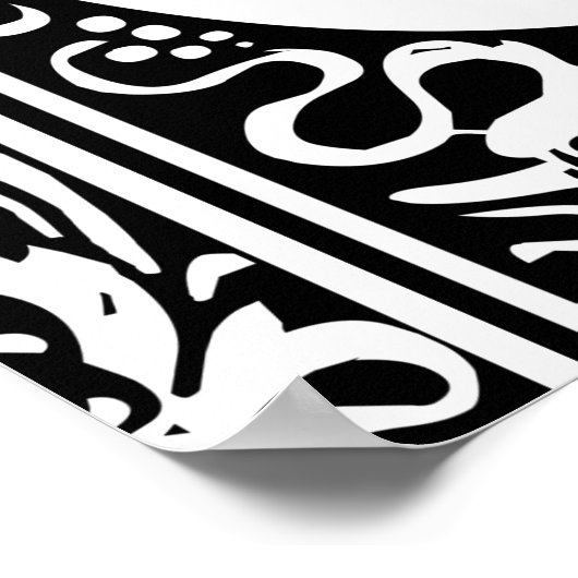 Brief Q Middeleeuws Monogram Art Nouveau Poster (Hoek)