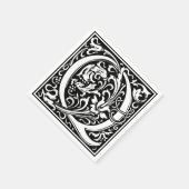 Brief Q Middeleeuws Monogram Art Nouveau Servetten (Hoek)