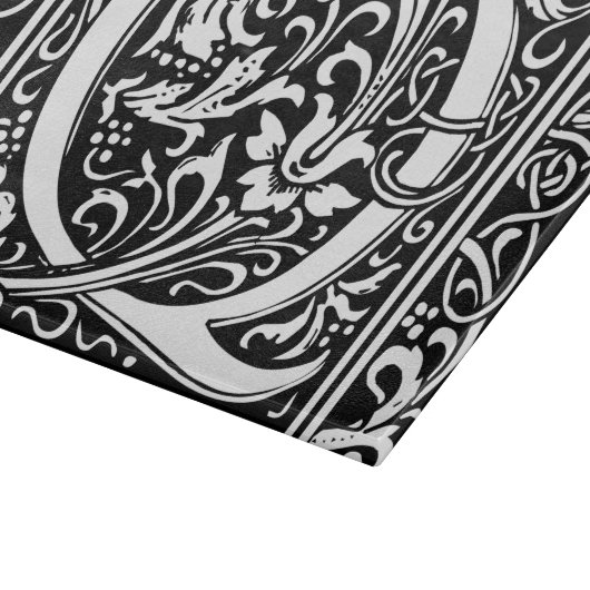 Brief Q Middeleeuws Monogram Art Nouveau Snijplank (Hoek)
