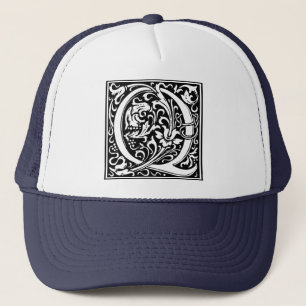 Brief Q Middeleeuws Monogram Art Nouveau Trucker Pet